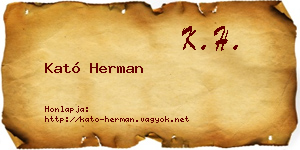 Kató Herman névjegykártya